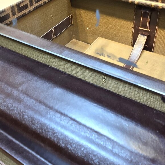 Rare Fendi Vintage Zucca Pattern Canvas Leather Jewelry Box/Handbag - Picture 13 of 16